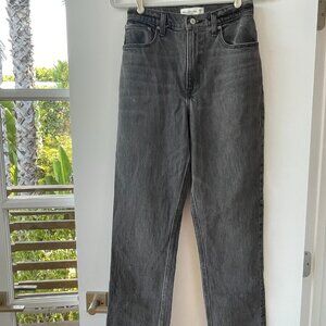 Abercrombie & Fitch 90's Straight Ultra High Rise Curve Love Jeans, Charcoal, 26